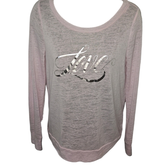Victoria's Secret Tops - Victoria's Secret Love Foiled Long Sleeve Top